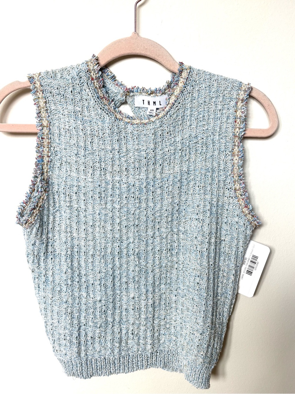 New! Ladies pullover tweed look sleeveless sweater pullover XS preppy old money